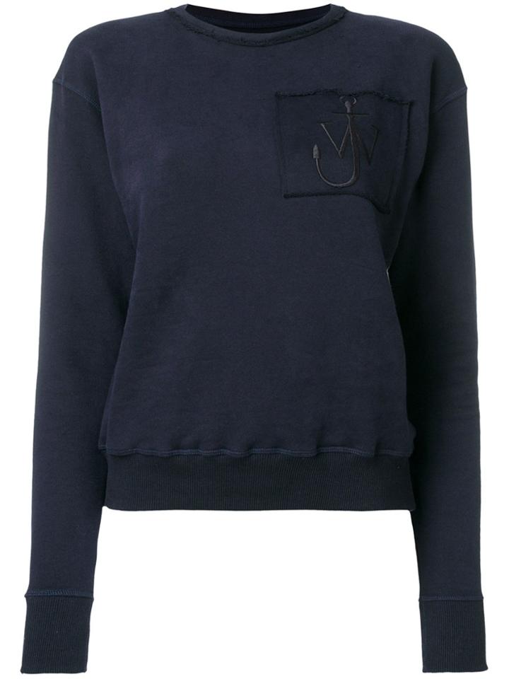 Jw Anderson Logo Patch Sweatshirt - Blue
