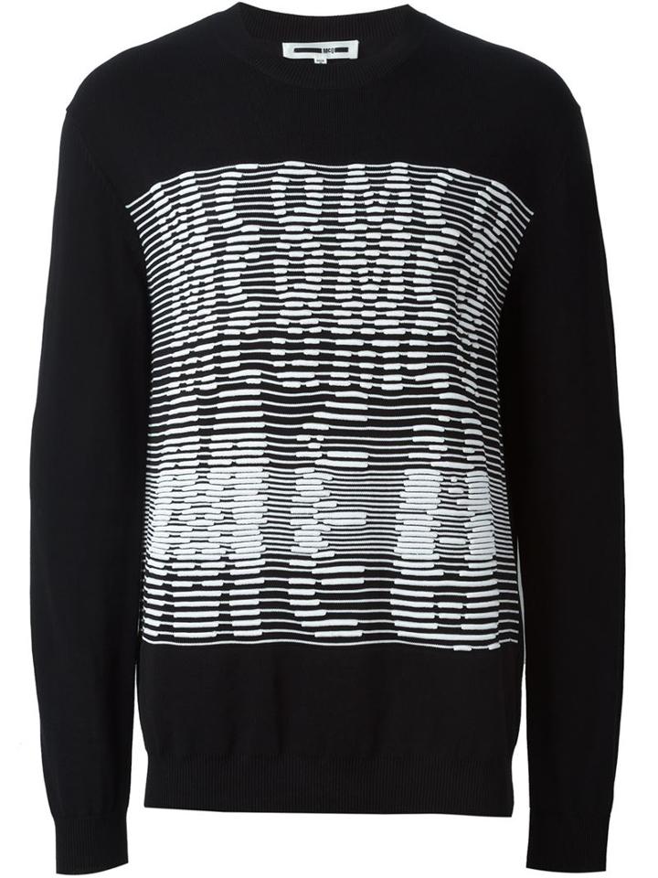 Mcq Alexander Mcqueen Logo Jacquard Sweater, Men's, Size: Large, Black, Cotton