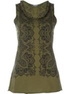 Alexander Mcqueen Floral Print Tank Top, Women's, Size: 38, Green, Cotton