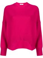 Valentino Asymmetric Hem Jumper - Pink & Purple