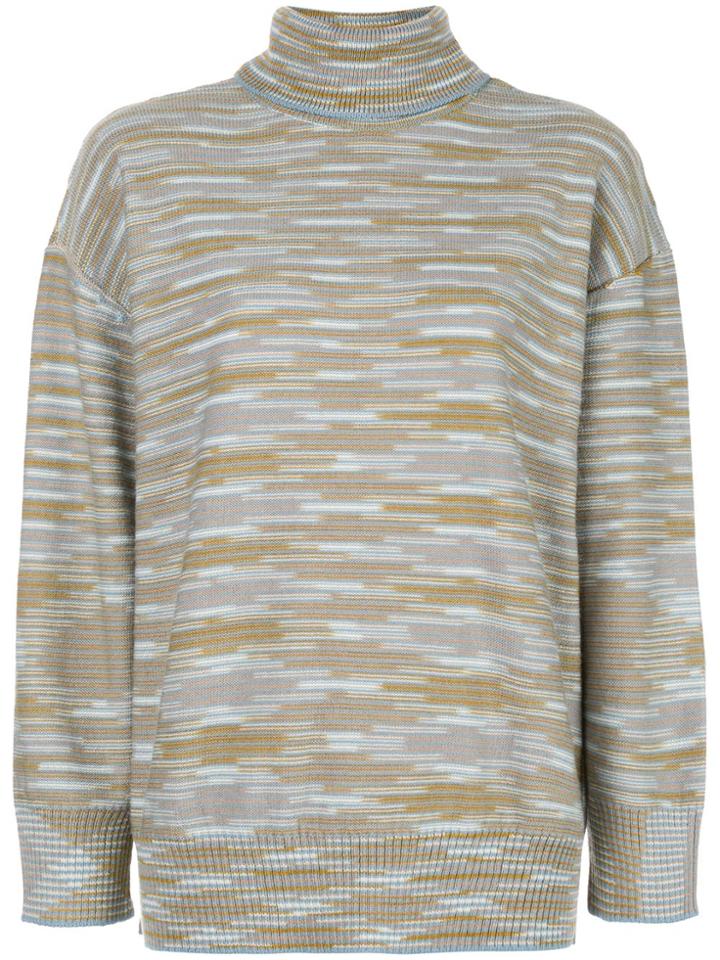M Missoni Turtleneck Striped Jumper - Blue