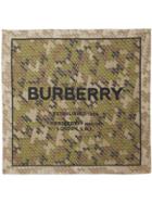 Burberry Horseferry Print Cotton Silk Large Square Scarf - Green