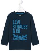 Levi's Kids Logo Print Long Sleeve T-shirt, Boy's, Size: 12 Yrs, Blue