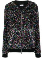 Ainea Sequinned Zip Hoodie - Black