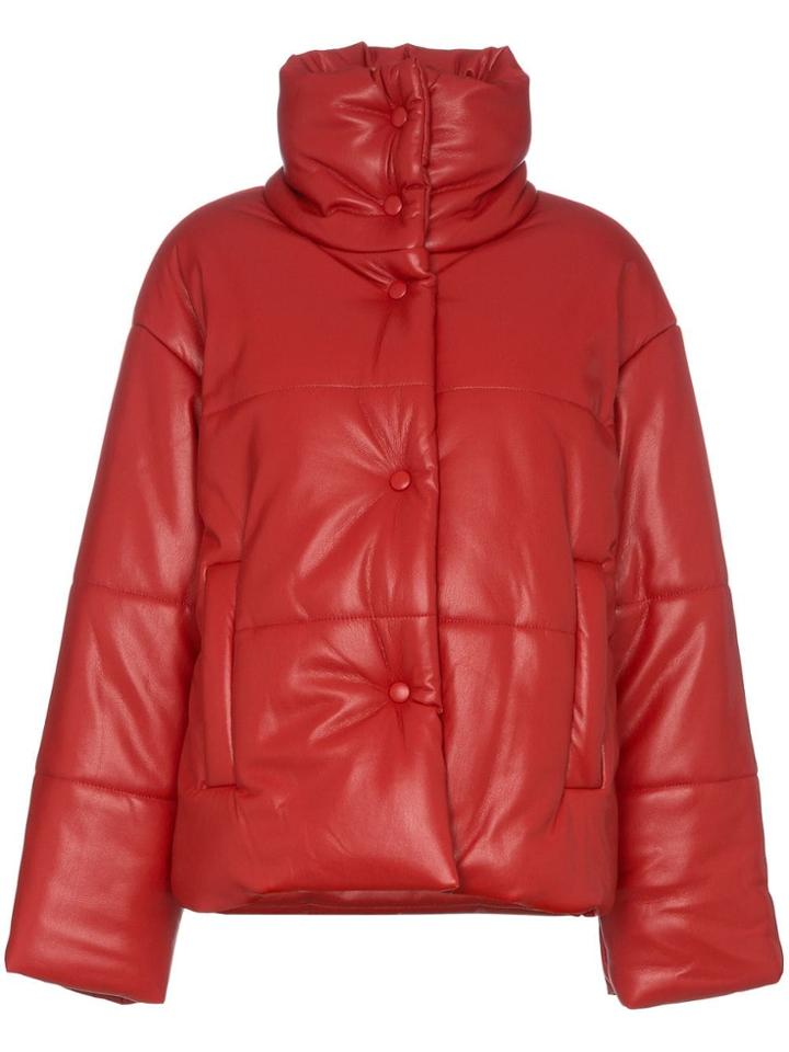 Nanushka Nanu Hide Coat Pffa Fx Lthr - Red