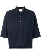 Thom Browne Piqué Cotton Oversized Pocket Polo - Blue