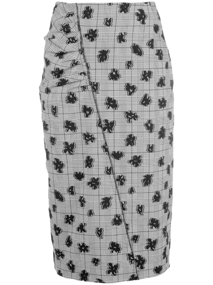 Jason Wu Collection Floral Print Asymmetric Skirt - Black