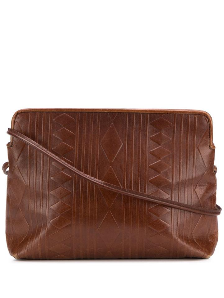 Fendi Vintage 1970's Ethnic Pattern Shoulder Bag - Brown
