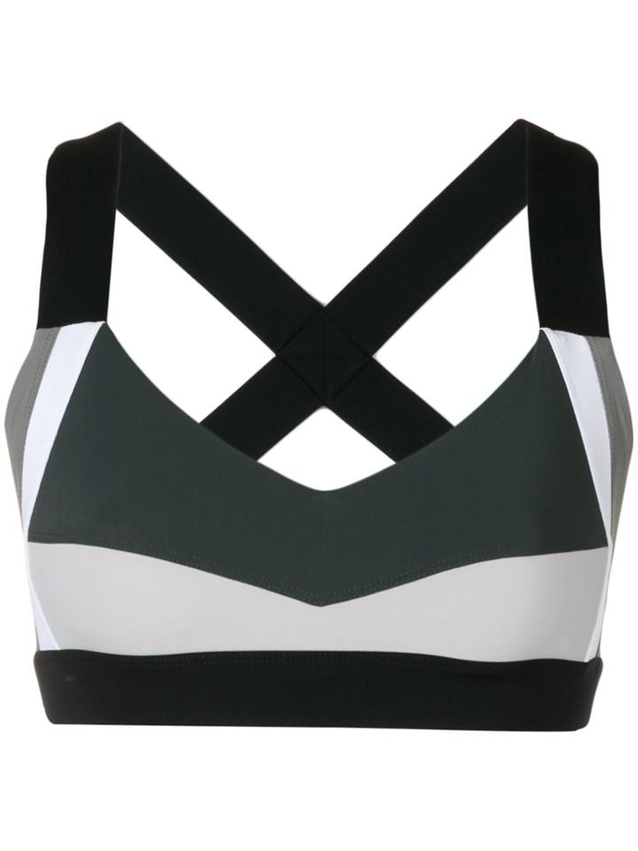 No Ka' Oi Colour Block Crop Top - Black