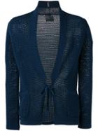 Laneus Front Knot Cardigan, Men's, Size: 52, Blue, Cotton/polyamide