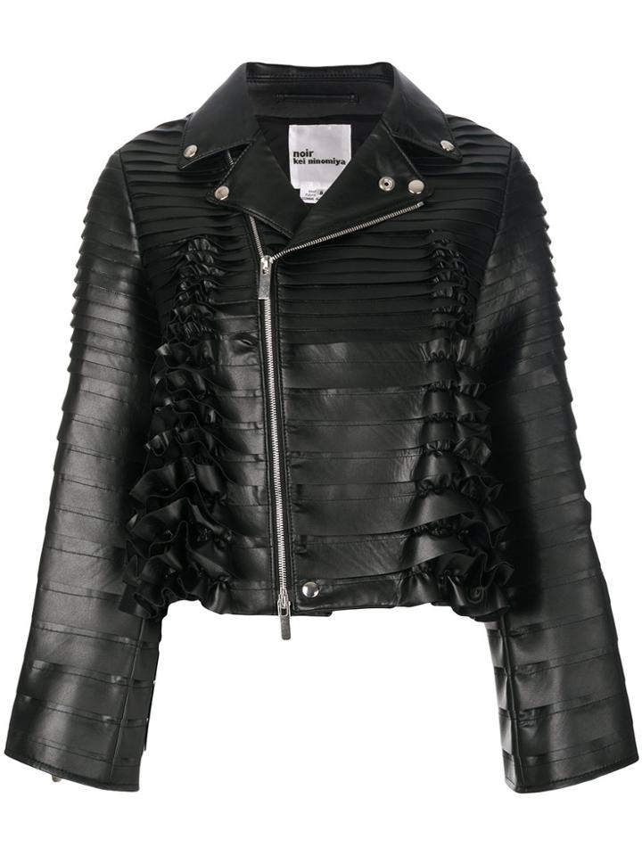 Comme Des Garçons Noir Kei Ninomiya Ruffle Biker Jacket - Black