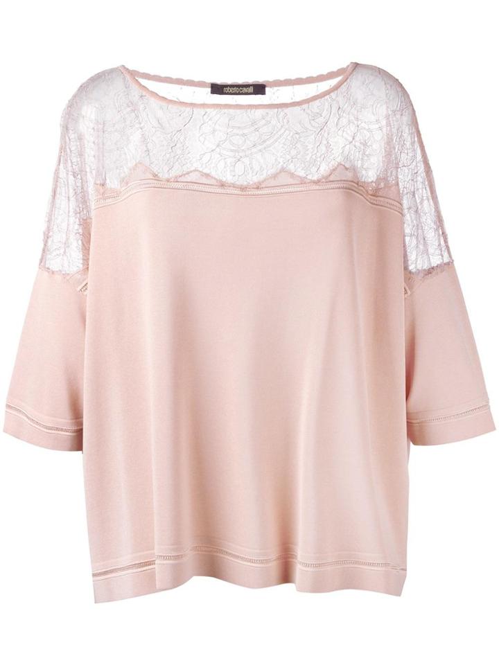 Roberto Cavalli Blouse With Lace Details - Nude & Neutrals