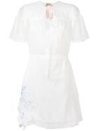 No21 Embroidered Shift Dress, Women's, Size: 44, White, Silk/cotton/polyester