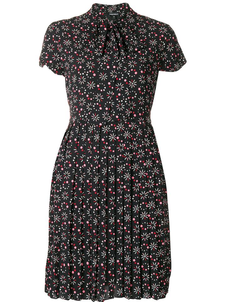 Emporio Armani All-over Print Dress - Black