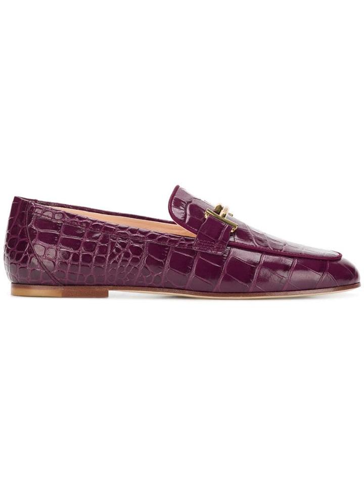 Tod's Croc-effect Loafers - Pink
