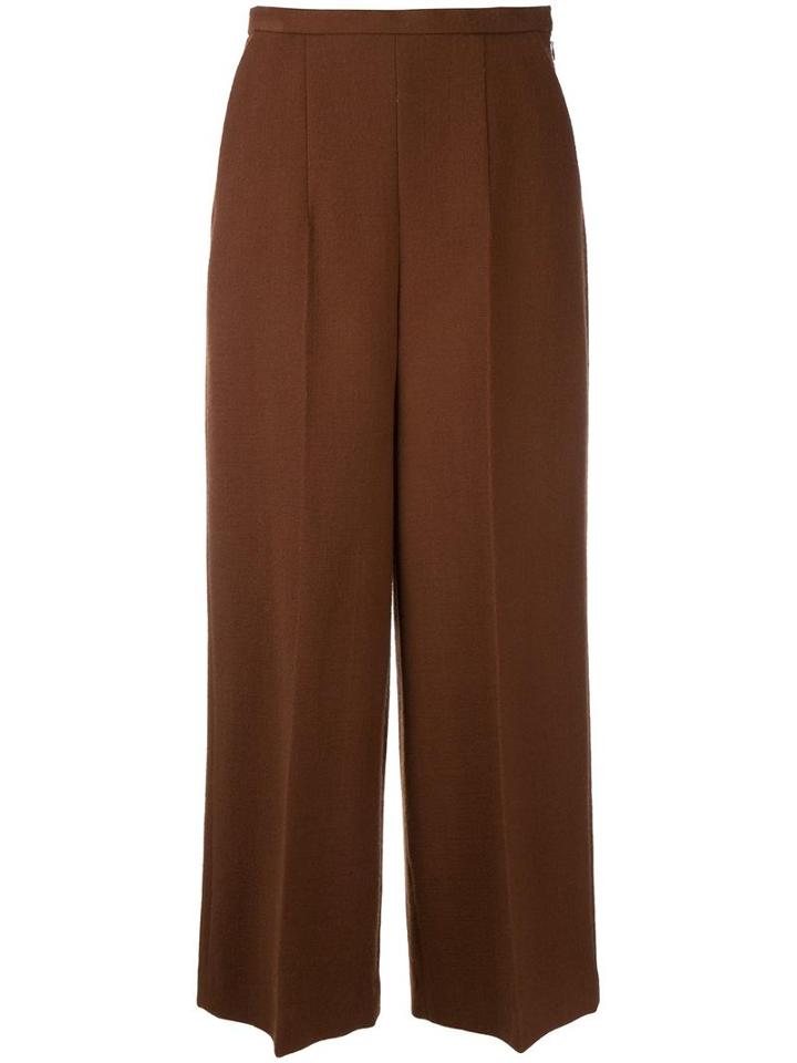 Enföld Pleated Wide Leg Trousers, Women's, Size: 36, Brown, Wool/springbok