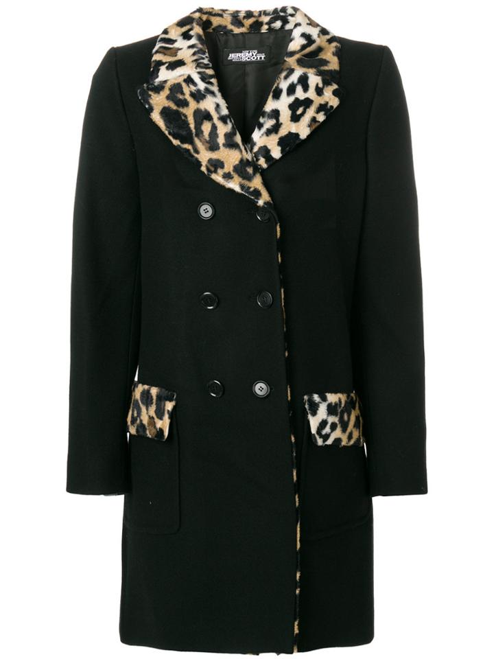 Jeremy Scott Double Breasted Coat - Black