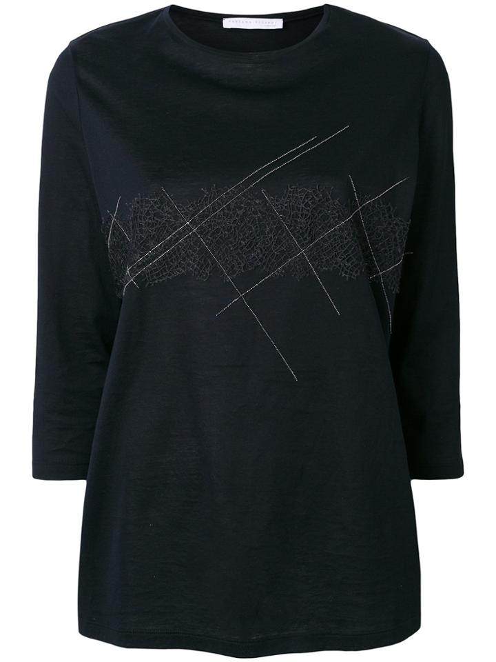 Fabiana Filippi Mesh Insert Top - Blue