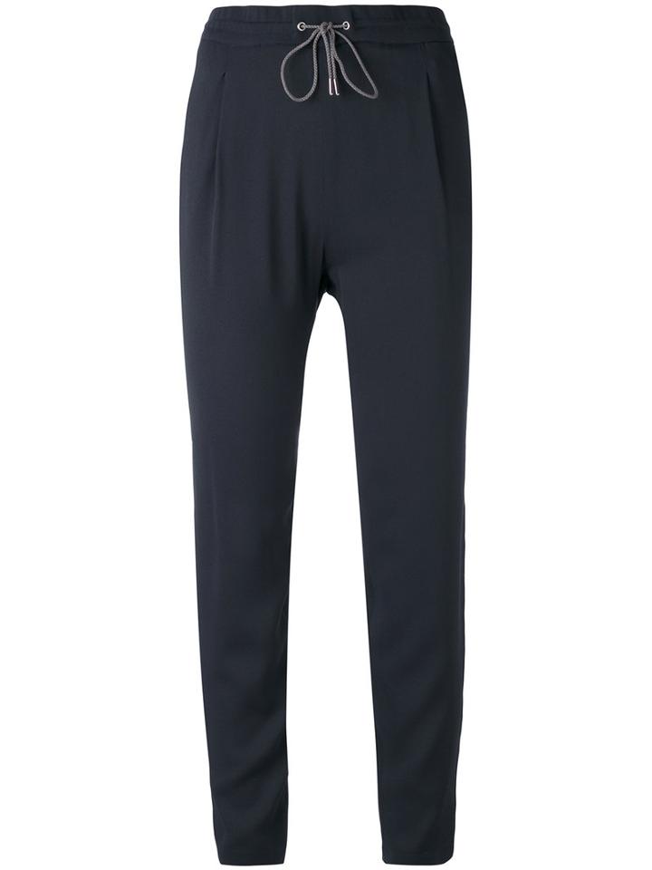 Fabiana Filippi - Drawstring Trousers - Women - Silk/acetate - 42, Blue, Silk/acetate