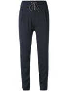 Fabiana Filippi - Drawstring Trousers - Women - Silk/acetate - 42, Blue, Silk/acetate