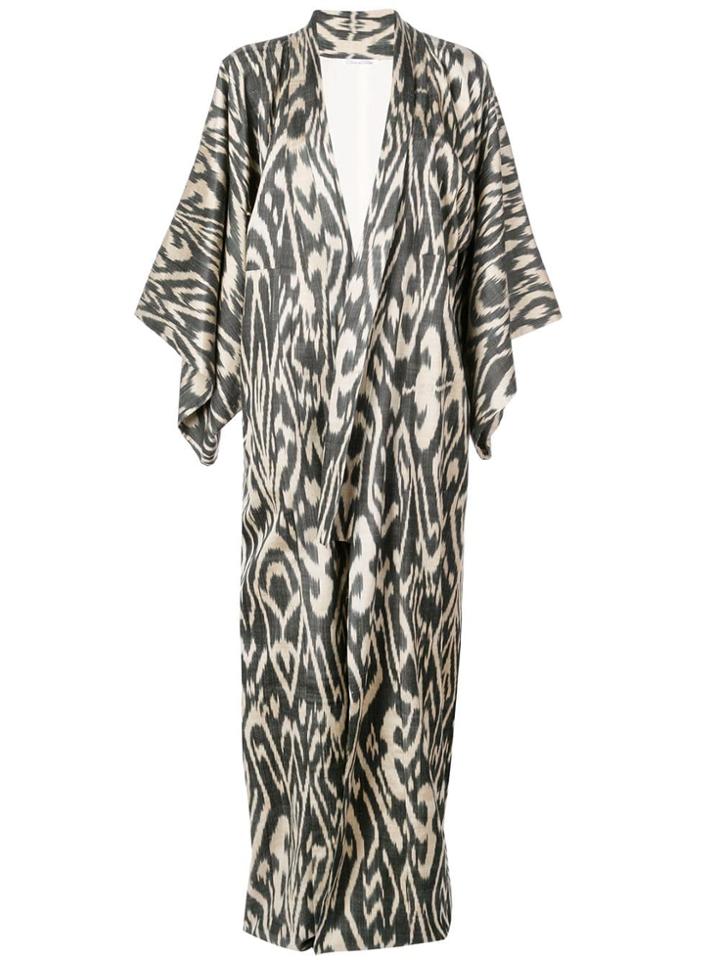 Oscar De La Renta Abstract Print Cape-coat - White