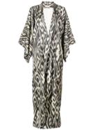 Oscar De La Renta Abstract Print Cape-coat - White