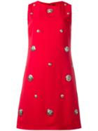 Versus Lion Studded Dress, Women's, Size: 42, Red, Viscose/acetate/spandex/elastane