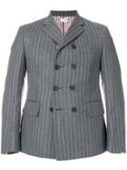 Thom Browne Chalk Stripe Pintuck Sport Coat - Grey