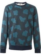Ymc Camouflage Print Sweatshirt, Men's, Size: M, Blue, Cotton