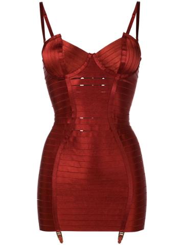 Bordelle Strappy Corset Slip - Red