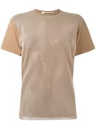 Junya Watanabe Comme Des Garçons - Mesh Sleeve T-shirt - Women - Nylon/polyester/polyurethane - M, Nude/neutrals, Nylon/polyester/polyurethane