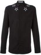 Givenchy Star Embroidered Shirt, Men's, Size: 40, Black, Cotton