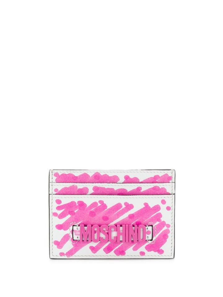 Moschino Logo Print Cardholder - White