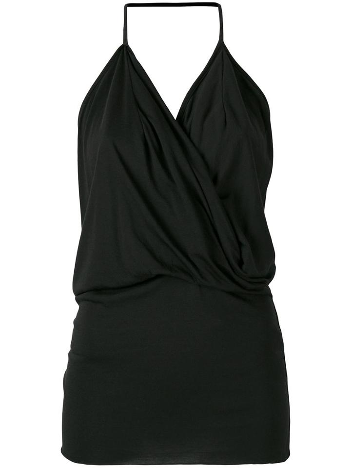 Rick Owens Lilies - Draped Front Blouse - Women - Cotton/polyamide/viscose - 40, Women's, Black, Cotton/polyamide/viscose
