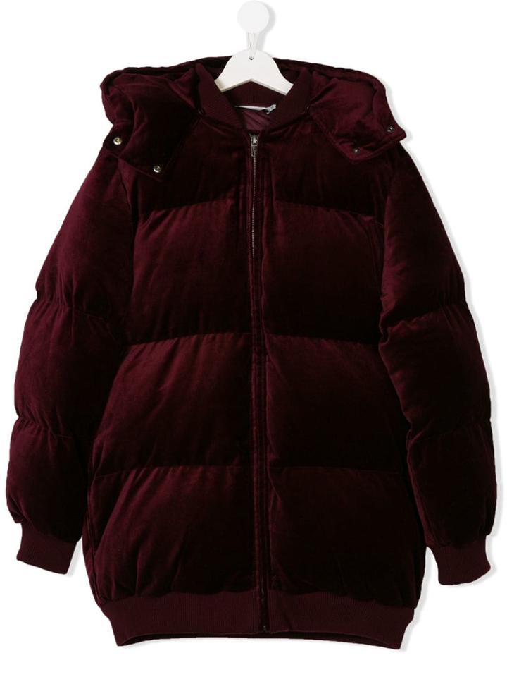 Stella Mccartney Kids Hooded Puffer Jacket - Red