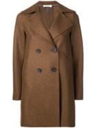 Harris Wharf London Double Breasted Peacoat - Brown