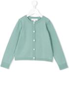 Burberry Kids - Check Cuff Knitted Cardigan - Kids - Cotton - 12 Yrs, Girl's, Green