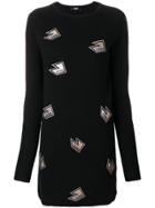 Versus Logo Patch Longline Top - Black