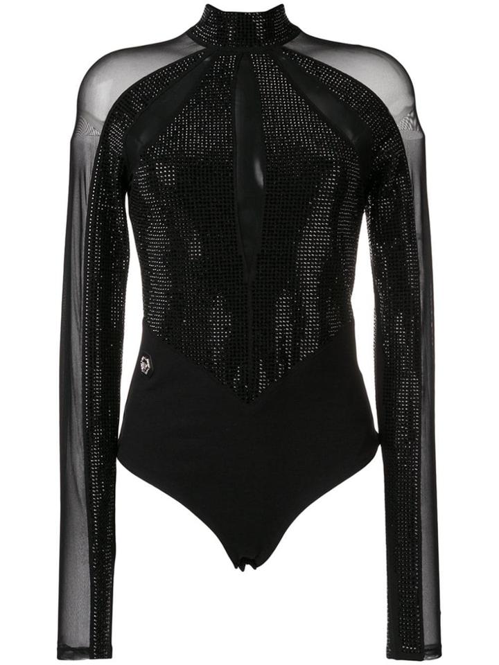 Philipp Plein Crystal Bodysuit - Black