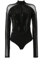 Philipp Plein Crystal Bodysuit - Black