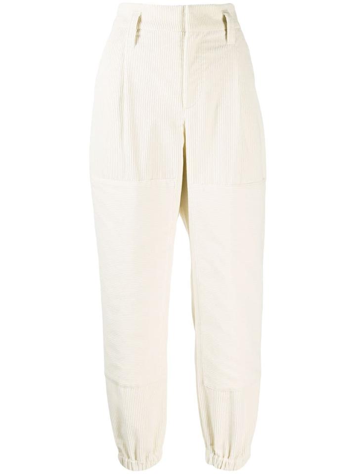 Brunello Cucinelli High-waist Corduroy Trousers - White