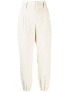Brunello Cucinelli High-waist Corduroy Trousers - White