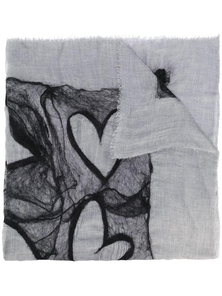 Faliero Sarti Webbed Heart Scarf - Grey