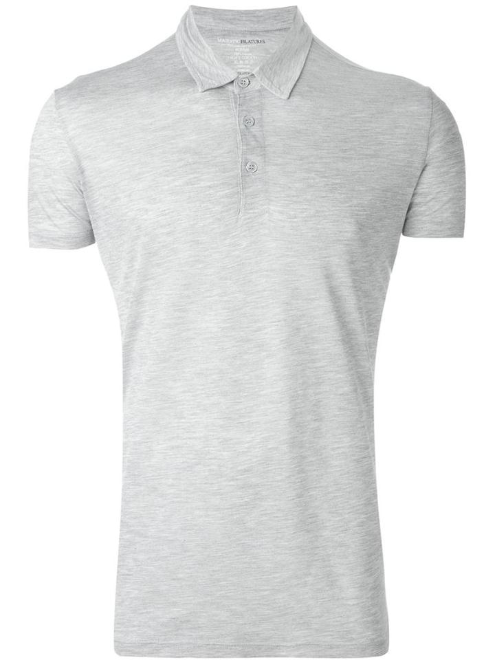 Majestic Filatures Melange Polo Shirt, Men's, Size: Medium, Grey, Viscose