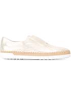 Tod's Grained Leather Slip-on Sneakers