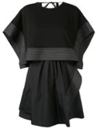 3.1 Phillip Lim Poplin Crop Top Overlay Dress - Black
