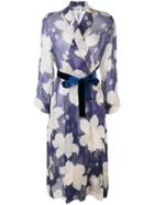 Forte Forte - Lili Print Dress Coat - Women - Silk/linen/flax - 0, Blue, Silk/linen/flax