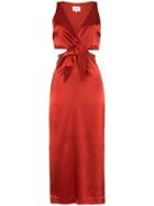 Nanushka Regina Sleeveless Cutout Satin Dress - Red