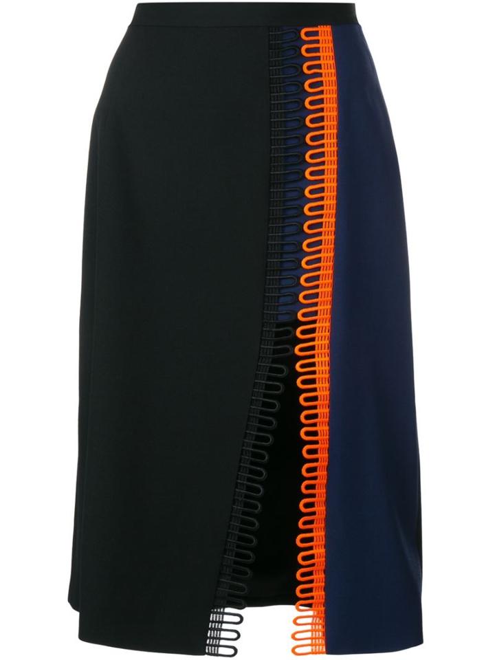 Christopher Kane Macrame Panel Skirt, Women's, Size: 6, Blue, Acetate/viscose/polyester