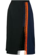 Christopher Kane Macrame Panel Skirt, Women's, Size: 6, Blue, Acetate/viscose/polyester